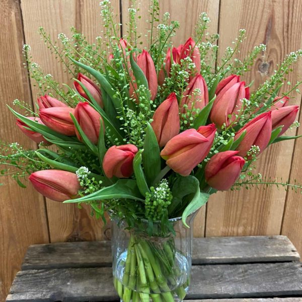 Bouquet de tulipes rouges