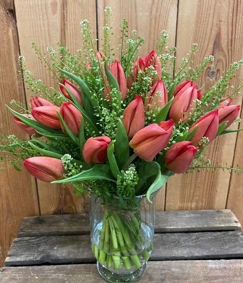 Bouquet de tulipes rouges